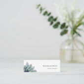 Trendy Modern Botanical Greenerity QR Code Mini Visitenkarte (Stehend Vorderseite)