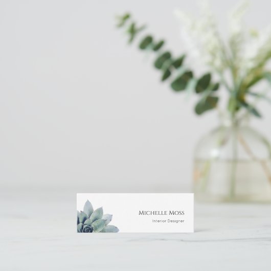 Trendy Modern Botanical Greenerity QR Code Mini Visitenkarte (Stehend Vorderseite)