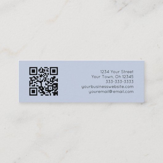 Trendy Modern Botanical Greenerity QR Code Mini Visitenkarte (Rückseite)