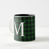 Trendy Modern Buffalo Karierte Mit Monogramm Tasse (Vorderseite Links)