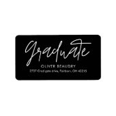 Trendy Modern Calligraphy Graduation  Adressaufkleber (Vorne)