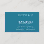 Trendy Modern Calligraphy Script Türkis Schlicht Visitenkarte (Vorderseite)