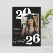 Trendy Modern Casual Photo Graduation Einladung (Stehend Vorderseite)