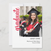 Trendy Modern Casual Photo Graduation Invitation Einladung (Vorderseite)