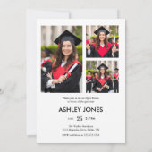 Trendy Modern Casual Photo Graduation Invitation Einladung (Rückseite)