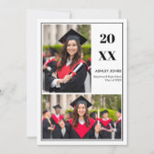 Trendy Modern Casual Photo Graduation Invitation Einladung (Vorderseite)