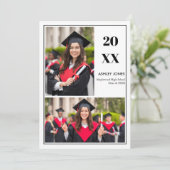 Trendy Modern Casual Photo Graduation Invitation Einladung (Stehend Vorderseite)