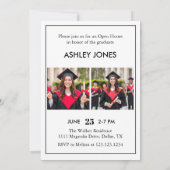 Trendy Modern Casual Photo Graduation Invitation Einladung (Rückseite)