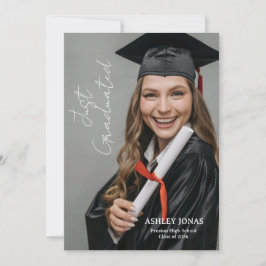 Trendy Modern Casual Photo Graduation Invitation Einladung