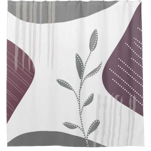 Trendy Modern Chic Abstrakt botanisch Duschvorhang (Vorderseite)