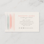 Trendy Modern Chic Brushstrikes Makeup Artist Visitenkarte (Rückseite)
