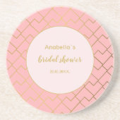 Trendy Modern Chic Geometric Golden Blush Pink Getränkeuntersetzer (Vorne)