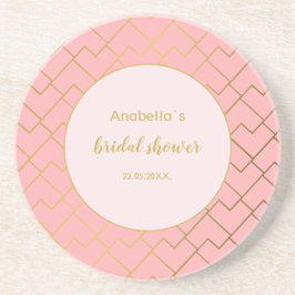 Trendy Modern Chic Geometric Golden Blush Pink Getränkeuntersetzer