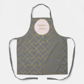 Trendy Modern Chic Geometric Golden Gran Pink Schürze (Vorderseite)
