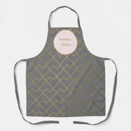 Trendy Modern Chic Geometric Golden Gran Pink Schürze