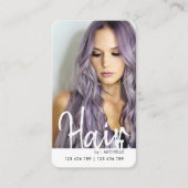 Trendy Modern chic Hair Stilvolles QR Code Foto Visitenkarte (Vorderseite)