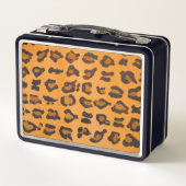 Trendy Modern Chic handbemalt Animal Print Metall Brotdose (Rückseite)