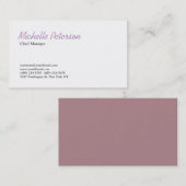 Trendy Modern Chic Minimalistische Schlichte Femin Visitenkarte (Vorne/Hinten)