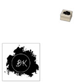 Trendy Modern Chic Monogram Initials Gummistempel (Stempel)