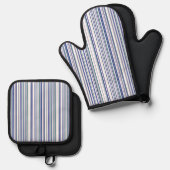 Trendy Modern Chic Stripes Ofenhandschuh & Topflappen-Set (Vorderseite/Rückseite)