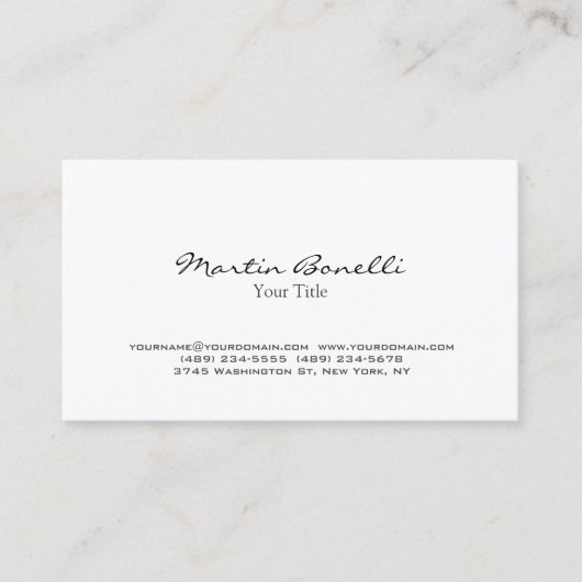 Trendy Modern Chic Trendy Business Card Visitenkarte (Vorderseite)
