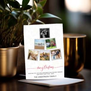 Trendy Modern Christmas Collage Foto Holidays Einladung