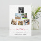 Trendy Modern Christmas Collage Foto Holidays Einladung (Stehend Vorderseite)