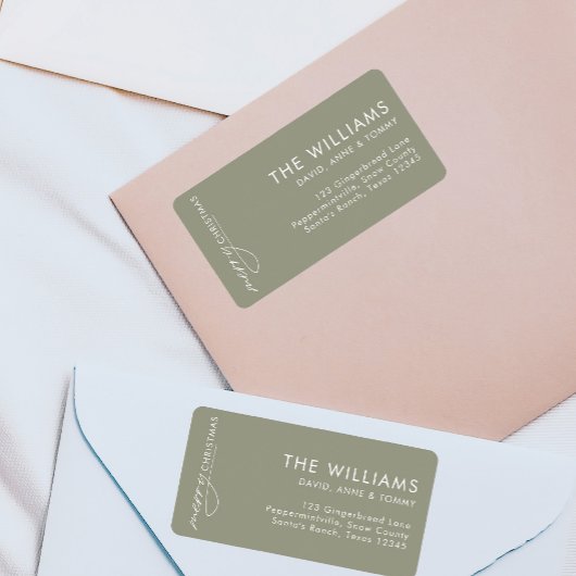 Trendy Modern Christmas Holiday Address Adressaufkleber