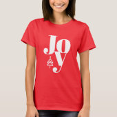 Trendy Modern Christmas Tree Joy Red T - Shirt (Vorderseite)