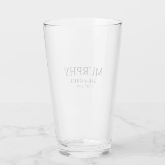 Trendy Modern Classic Personalisiert Zuhause Bar B Glas (Rückseite)