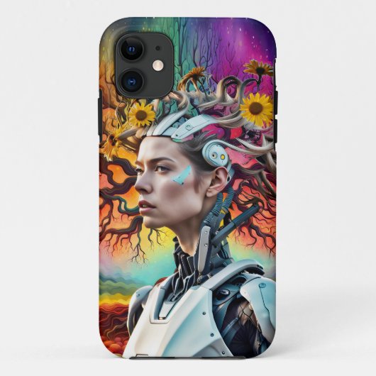 Trendy Modern Colorful Android Tree Case-Mate iPhone Hülle (Rückseite)