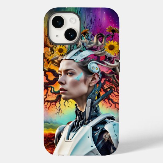 Trendy Modern Colorful Android Tree Case-Mate iPhone Hülle (Rückseite)