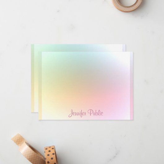 Trendy Modern Colorful Calligrafic Script Text Mitteilungskarte (Vorderseite/Rückseite Beispiel)