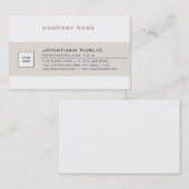 Trendy Modern Company Logo Beige White Smart Schli Visitenkarte (Vorne/Hinten)