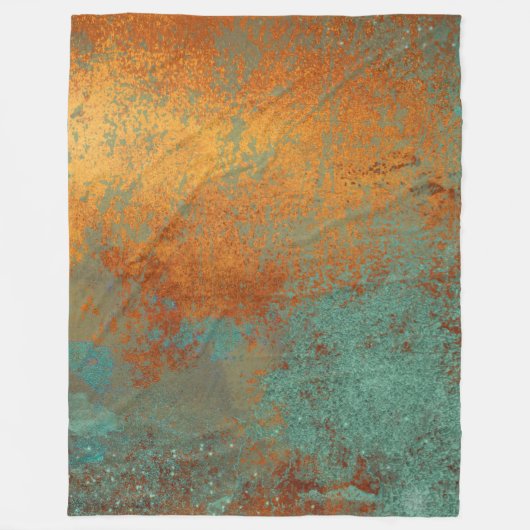 Trendy Modern Copper Patina Metallic Fleecedecke (Vorderseite)