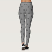 Trendy Modern Dark Gray Polka Dot Leggings (Rückseite)