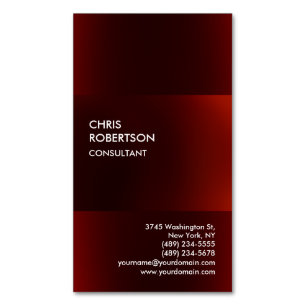 Trendy Modern Dark Red Business Card Magnetische Visitenkarte