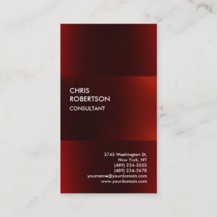 Trendy Modern Dark Red Business Card Visitenkarte