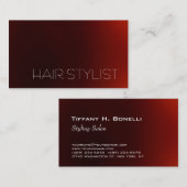 Trendy Modern Dark Red Hair Stylist Visitenkarte (Vorne/Hinten)