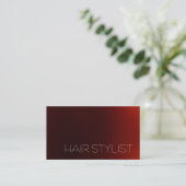 Trendy Modern Dark Red Hair Stylist Visitenkarte (Stehend Vorderseite)