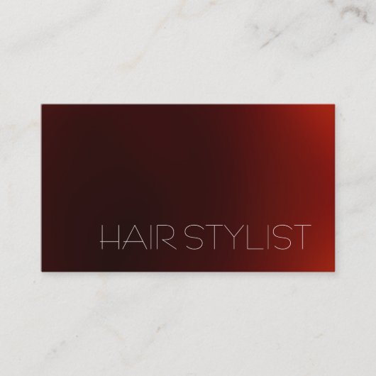Trendy Modern Dark Red Hair Stylist Visitenkarte (Vorderseite)