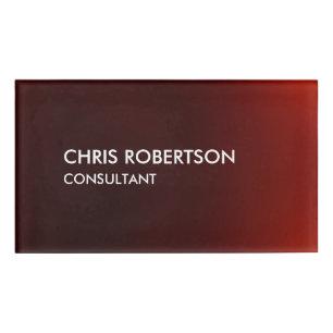 Trendy Modern Dark Red Namenschild