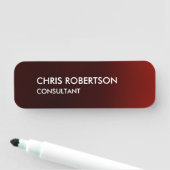 Trendy Modern Dark Red Namensschild (Beispiel)