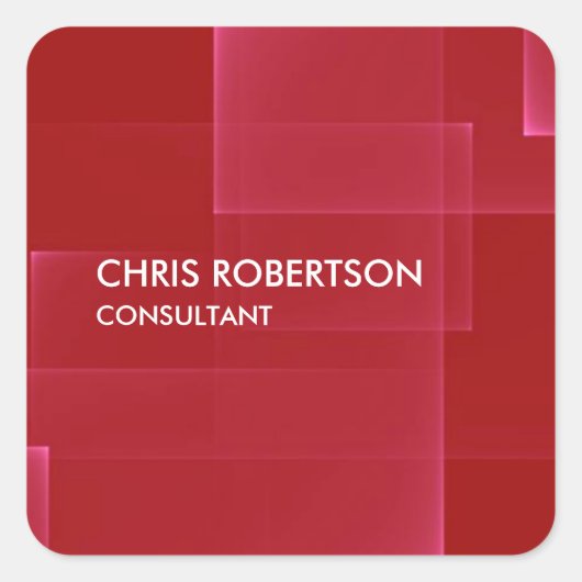 Trendy Modern Dark Red Quadratischer Aufkleber (Vorderseite)