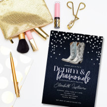 Trendy Modern Denim Diamonds Junggeselinnen-Abschi