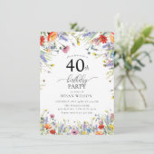 Trendy Modern Elegant | 40. Geburtstag Einladung (Stehend Vorderseite)