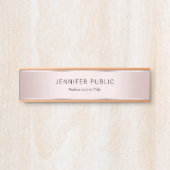 Trendy Modern Elegant Professional Glam Rose Gold Türschild (Vorderseite )