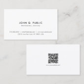 Trendy Modern Elegant Simple Professional QR Code Visitenkarte (Vorne/Hinten)