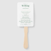 Trendy Modern Emerald Green Gold Wedding Program H Fächer (Vorderseite)