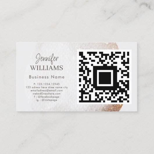 Trendy Modern Eyelash Extensions QR Code Gold Visitenkarte (Rückseite)